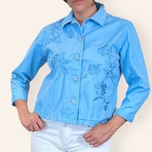 Blue Lightweight Embroidered Draper & Damon’s Jacket petites M